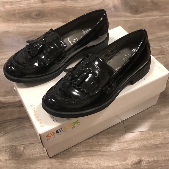 🔥🔥GEOX Italian patent AGATA leather BLK Oxford (unisex)